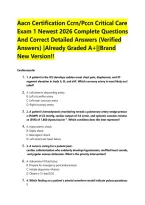Aacn Certification Ccrn&sol;Pccn Critical Care Exam 1 Newest 2026 Complete Questions And Correct Detailed Answers &lpar;Verified Answers&rpar; &vert;Already Graded A&plus;&vert;&vert;Brand New Version&excl;&excl;&NewLine;