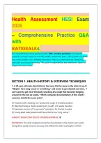 Health Assessment HESI Exam &NewLine;2026 &ndash; Comprehensive Practice Q&A &NewLine;with  &NewLine;Rationales