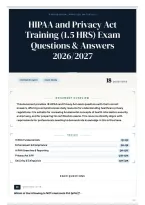 HIPAA and Privacy Act Training &lpar;1&period;5 HRS&rpar; Exam Questions & Answers 2026&sol;2027
