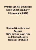 Praxis 5692 Special Education&colon; Early Childhood&sol;Early Intervention Exam &ndash; Study Guide&comma; Practice Questions&comma; Answers & Rationales 2026&ndash;2027