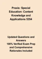 Praxis 5354 Special Education&colon; Content Knowledge & Applications Exam 2026 &ndash; Study Guide&comma; Practice Questions&comma; Answers & Rationales&NewLine;&NewLine;