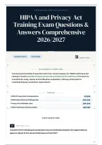 HIPAA and Privacy Act Training Exam Questions & Answers Comprehensive 2026&sol;2027