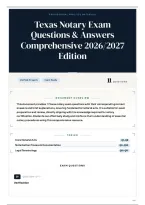 Texas Notary Exam Questions & Answers Comprehensive 2026&sol;2027 Edition