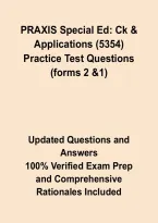 PRAXIS 5354 Special Education&colon; Content Knowledge & Applications Practice Test &ndash; Forms 1 & 2&comma; Questions&comma; Answers & Rationales 2026