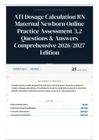 ATI Dosage Calculation RN Maternal Newborn Online Practice Assessment 3&period;2 Questions & Answers Comprehensive 2026&sol;2027 Edition