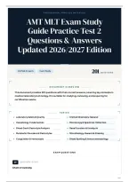 AMT MLT Exam Study Guide Practice Test 2 Questions & Answers Updated 2026&sol;2027 Edition