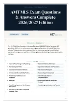 AMT MLS Exam Questions & Answers Complete 2026&sol;2027 Edition