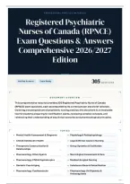 Registered Psychiatric Nurses of Canada &lpar;RPNCE&rpar; Exam Questions & Answers Comprehensive 2026&sol;2027 Edition