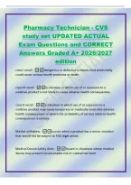 Pharmacy Technician - CVS&NewLine;study set UPDATED ACTUAL&NewLine;Exam Questions and CORRECT&NewLine;Answers Graded A&plus; 2026&sol;2027&NewLine;edition&NewLine;class I recall -dangerous or defective products that predictably&NewLine;could cause serious health problems or death&NewLine;class III recall -a situ