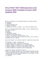 Atls Post Test Actual Questions With Verified Answers &lpar;2026 &sol; 2027&rpar;&comma; 100&percnt; Guarantee Score Pass&NewLine;&NewLine;