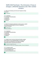 NURS 5338 Final Exam &vert; The University of Texas at&NewLine;Arlington &vert; UPDATED Questions with 100&percnt; Verified&NewLine;Answers