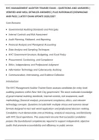 Nyc Management Auditor Trainee Exam &ndash; Questions And Answers &vert;&NewLine;Verified And Well Detailed Answers &vert; Plus Rationales &vert;Download&NewLine;And Pass &vert; Latest Exam Update 2026&sol;2027
