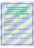 Principles of Chemotherapy PwPt UPDATED ACTUAL Exam Questions and CORRECT Answers Graded A&plus; 2026&sol;2027 edition