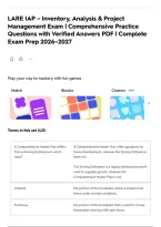 LARE IAP &ndash; Inventory&comma; Analysis & Project Management Exam &vert; Comprehensive Practice Questions with Verified Answers PDF &vert; Complete Exam Prep 2026&ndash;2027