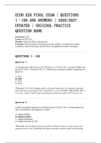 Econ 528 Final Exam &vert; Questions&NewLine;1&ndash;100 And Answers &vert; 2026&sol;2027&NewLine;Updated &vert; Original Practice&NewLine;Question Bank