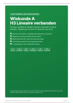 Getal & Ruimte 12e editie wiskunde A havo 4 H3 Lineaire verbanden samenvatting &plus; formuleblad
