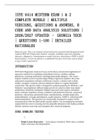 Isye 6414 Midterm Exam 1 & 2&NewLine;Complete Bundle &vert; Multiple&NewLine;Versions&comma; Questions & Answers&comma; R&NewLine;Code And Data Analysis Solutions &vert;&NewLine;2026&sol;2027 Updated &ndash; Georgia Tech&NewLine;&vert; Questions 1-100 &vert; Detailed