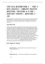 Isye 6414 Midterm Exam 2 &ndash; Part 2&NewLine;Data Analysis &vert; Complete Practice&NewLine;Questions&comma; Solutions & R Code &vert;&NewLine;2026&sol;2027 Updated &vert; Questions 1&ndash;&NewLine;100