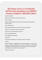 TBS Phase 1 Exam A-23 UPDATED&NewLine;ACTUAL Exam Questions and CORRECT&NewLine;Answers Graded A&plus; 2026&sol;2027 edition&NewLine;Verbal commands&NewLine;What is the first step in the force continuum&quest;&NewLine;Preserve Order&NewLine;Which of the following is one of the three primary purposes of the&NewLine;int