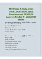 TBS Phase 1 Study Guide&NewLine;UPDATED ACTUAL Exam&NewLine;Questions and CORRECT&NewLine;Answers Graded A&plus; 2026&sol;2027&NewLine;edition&NewLine;Social Services Available to Marines - Answers  Navy and&NewLine;Marine Corps Relief Society &lpar;NMCRS&rpar;&NewLine;Marine Corps Family Service Centers&NewLine;Military One Sou