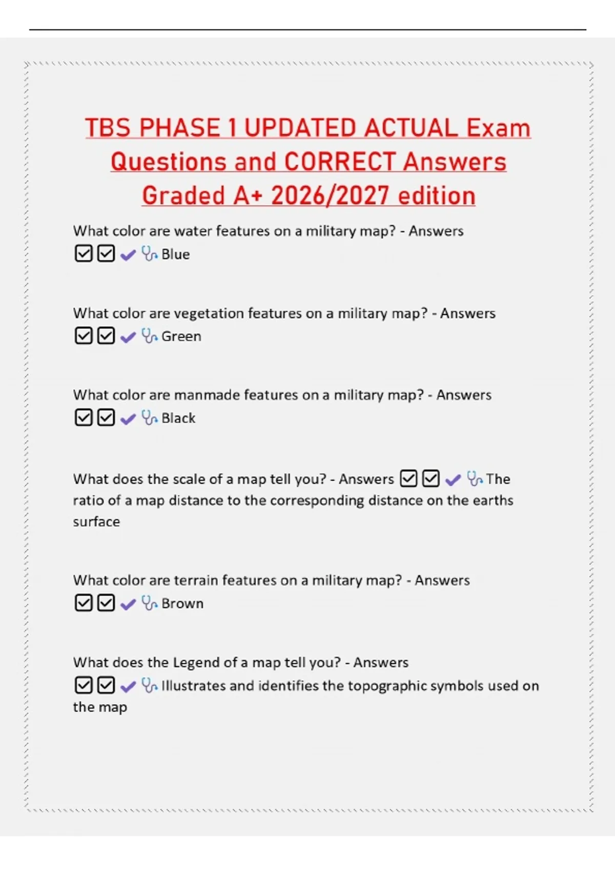 TBS PHASE 1 UPDATED ACTUAL Exam Questions and CORRECT Answers Graded A+ ...