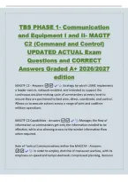 TBS PHASE 1- Communication&NewLine;and Equipment I and II- MAGTF&NewLine;C2 &lpar;Command and Control&rpar;&NewLine;UPDATED ACTUAL Exam&NewLine;Questions and CORRECT&NewLine;Answers Graded A&plus; 2026&sol;2027&NewLine;edition&NewLine;MAGTF C2 - Answers  Strategy by which USMC implements&NewLine;a leader-centric&comma; network-enabled