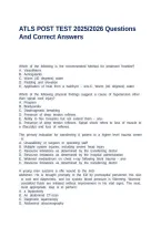 ATLS POST TEST 2025&sol;2026 Questions And Correct Answers