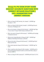 Omega Psi Phi Exam Study Guide &NewLine;2026&sol;2027 Accurate Questions With &NewLine;Correct Detailed Solutions &vert;&vert; &NewLine;100&percnt; Guaranteed Pass &NewLine;<Newest Version> 