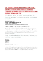 Delaware Earthwork Contractor Exam &ndash;&NewLine;Exam Questions And Correct Answers &NewLine;&lpar;Verified Answers&rpar; Plus Rationale &vert; 2027 Q&A &vert; &NewLine;Instant Download Pdf
