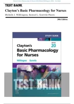 Test Bank - Clayton&rsquo;s Basic Pharmacology for Nurses 20th Edition &lpar;Willihnganz&comma; 2026&rpar; Chapter 1-45 &vert; All Chapters with Answers and Rationales