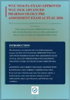 Wgu D116 Advanced Pharmacology Pre Assessment Exam Questions And Correct Answers With Rationales 2026&vert; Instant Download