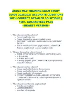 Acols Mld Training Exam Study &NewLine;Guide 2026&sol;2027 Accurate Questions &NewLine;With Correct Detailed Solutions &vert;&vert; &NewLine;100&percnt; Guaranteed Pass &NewLine;<Newest Version> 