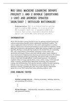 Wgu D501 Machine Learning Devops&NewLine;Project 1 And 2 Bundle &lbrack;Questions&NewLine;1-100&rsqb; And Answers Updated&NewLine;2026&sol;2027 &vert; Detailed Rationales