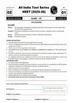 PW Lakshya NEET 2026 Class 12 All India Test Series &lpar;AITS Test 02&rpar; Practice Paper with Answer Key