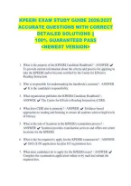 Kpeeri Exam Study Guide 2026&sol;2027 &NewLine;Accurate Questions With Correct &NewLine;Detailed Solutions &vert;&vert; &NewLine;100&percnt; Guaranteed Pass &NewLine;<Newest Version> 