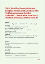 NRNP 6675 Final Exam Study Guide &vert; Complete Practice Exam Questions with Verified Answers and Detailed Rationales &vert; Latest Update 2026&sol;2027 &vert; Walden University &vert; Already Graded A&plus;