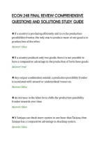 Econ 248 Final Review Comprehensive&NewLine;Questions And Solutions Study Guide&NewLine;