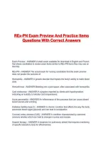 REx-PN Exam Preview And Practice Items Questions With Correct Answers