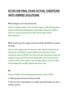Econ 528 Final Exam Actual Questions&NewLine;With Verified Solutions