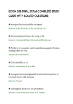Econ 528 Final Exam Complete Study&NewLine;Guide With Solved Questions