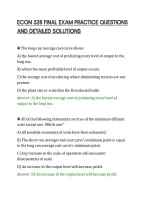Econ 528 Final Exam Practice Questions&NewLine;And Detailed Solutions