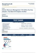 Test Bank Human Resource Management 17th Edition By Gary Dessler &vert; Test Bank Verified&comma; A&plus; Grade 9780137927395