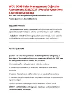 WGU D099 Sales Management Objective Assessment 2026&sol;2027 &vert; Practice Questions & Detailed Solutions