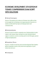 Economic Development 13Th Edition By&NewLine;Todaro Comprehensive Exam Script&NewLine;With Solutions&NewLine;