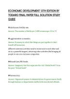 Economic Development 13Th Edition By&NewLine;Todaro Final Paper Full Solution Study&NewLine;Guide