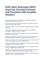 IICRC WATER RESTORATION EXAMS BUNDLE PACK  WITH COMPLETE SOLUTIONS