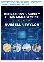 Test Bank for Operations and Supply Chain Management&comma; 11th Edition by Roberta S&period;Russell & Bernard W&period; Taylor &vert; ISBN&colon; 9781119905653 &vert; All Chapters 1-17 Covered &vert; Latest &lpar;2026&sol;2027&rpar; Updated Version &lbrace;JUST RELEASED&rcub;