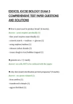 Edexcel Igcse Biology Exam 5&NewLine;Comprehensive Test Paper Questions&NewLine;And Solutions