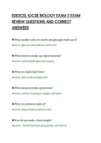 Edexcel Igcse Biology Exam 5 Exam&NewLine;Review Questions And Correct&NewLine;Answers