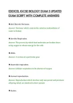 Edexcel Igcse Biology Exam 5 Updated&NewLine;Exam Script With Complete Answers